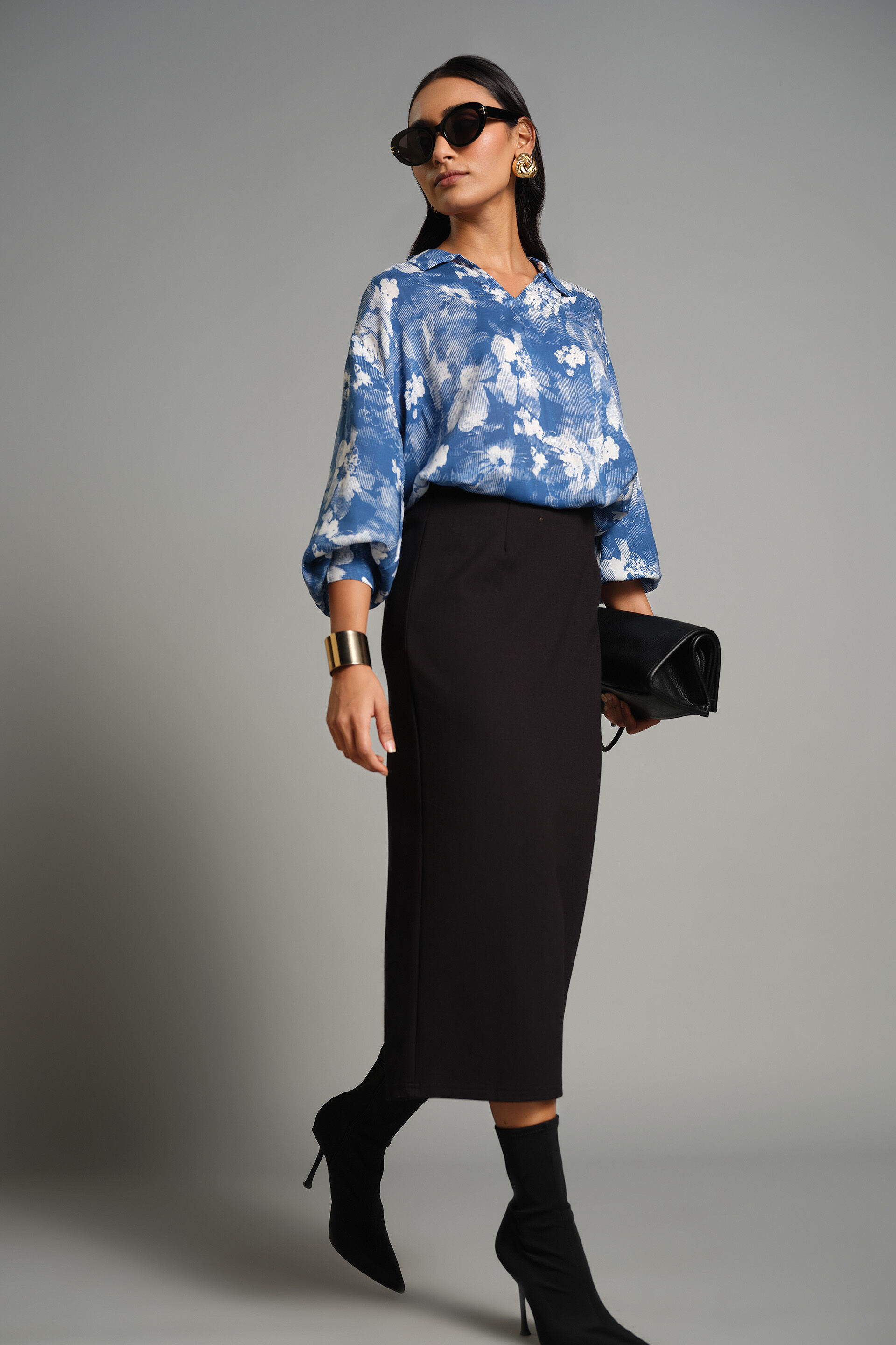 Blooms In Blues Top, Blue, image 3